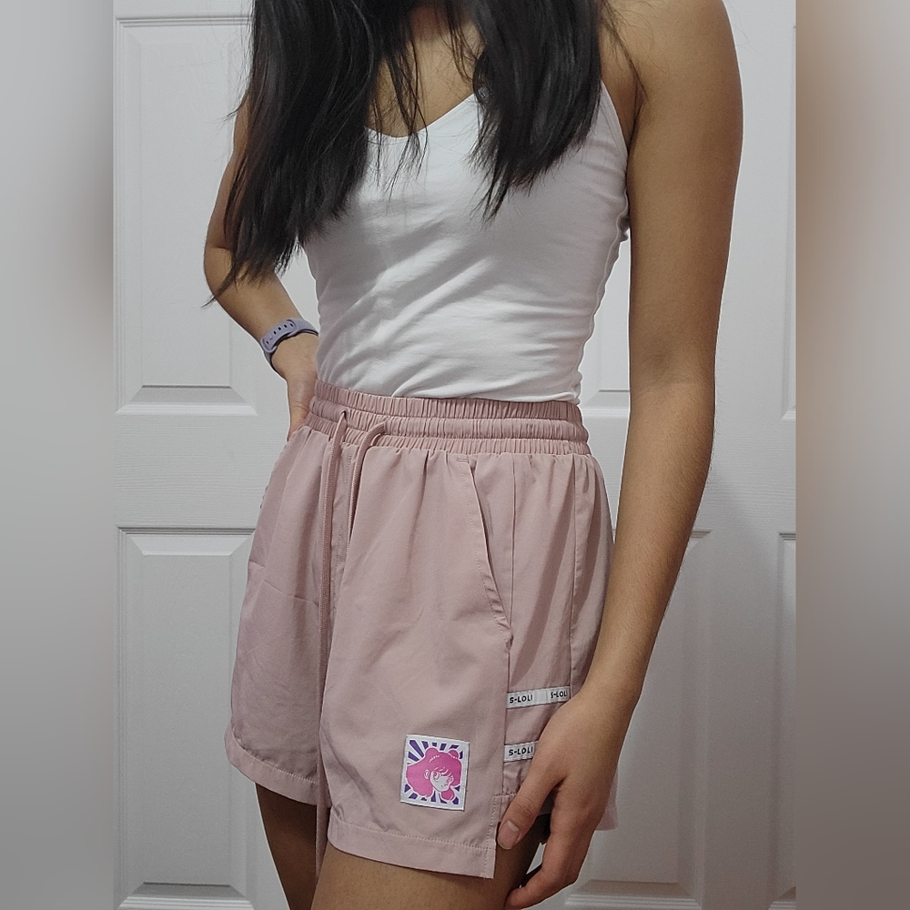 Pink workout shorts